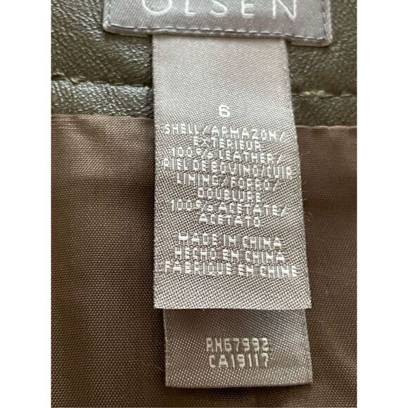 Sigrid Olsen Brown 100% Leather Skirt Size 6 - Picture 5 of 6